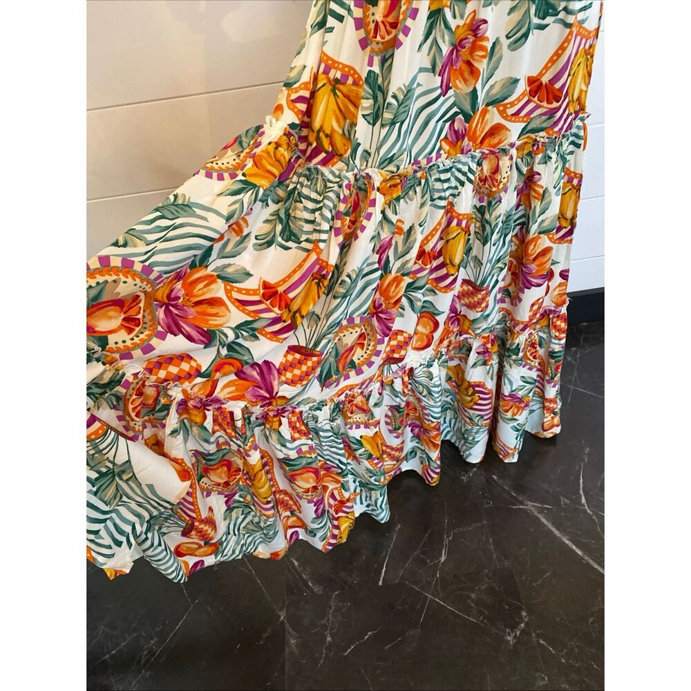Abel the Label fruit print floral maxi dress strapless tube top, size XS NWOT - Picture 4 of 9